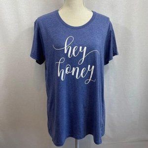 Anvil Women‎ XL Lightweight Soft Cotton Blend Blue hey honey T-Shirt NWOT